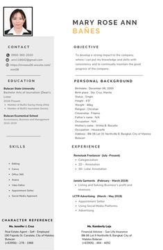 a professional resume template with an orange and black border on the front, white background