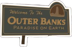 a sign that says welcome to the outer banks paradise on earth