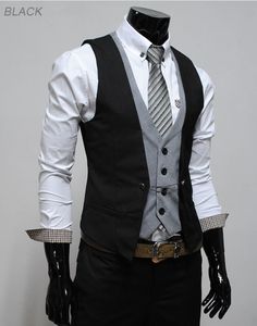 March Wedding Guest Outfit Men, Darkcore Outfits Men, Men Vest Outfits Casual Street Styles, Steampunk Outfits Male, Victorian Fashion Male, Assassin Outfit, Slim Vest, Man Dressing Style, Male Clothing