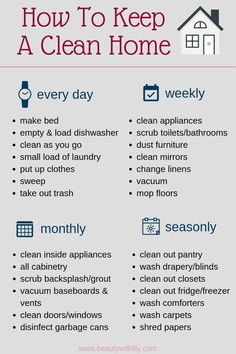 how to keep a clean home in the winter and summer months info graphic by creative commons