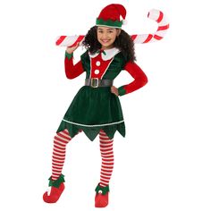 PRICES MAY VARY. Our elf costume includes; Green Dress, Black faux leather belt, Pom Pom Hat, Red & White Stripe Tights and Red Boot Covers This kids christmas elf comes in 5 sizes; Toddler 3- 4 years, Small, Medium, Large and Extra Large. Please refer to our size guide in the images for more sizing information Spread festive joy with our Kids Elf Costume! Crafted with attention to detail. Features white fluffy collar with mistletoe trim and white pom pom detials. Get into the holiday spirit! Fo Elf Outfit Kids, Elf Costume For Kids, Christmas Costumes For Kids, Christmas Elf Dress, Kids Elf Costume, Girl Elf Costume, Diy Elf Costume, Stripe Tights, Christmas Elf Costume