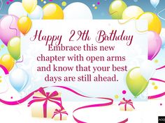 a birthday card with balloons and streamers in the background that says, happy 21st birthday embrace this new charter with open arms and know