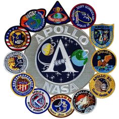 a circle made up of various nasa patches