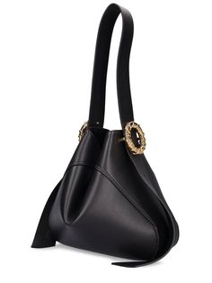 Height: 25cm Width: 28cm Depth: 8cm. Minimum strap drop: 13cm. Maximum strap drop: 34cm. Adjustable strap. Gold-colored metal hardware Leather Hobo Bags, Ski Accessories, Hobo Style, Leather Hobo Bag, Purple Bags, In Depth, Swim Accessories, Heeled Loafers, Leather Hobo