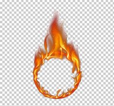 a fire ring with orange and red flames in the center, on a transparent background