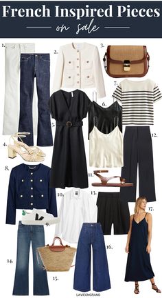 17 clothing pieces to buy this memorial day which are French inspired. Style Parisian Chic, French Inspired Fashion, Sneakers Veja, Mode Ab 50, French Capsule Wardrobe, French Chic Fashion, French Wardrobe, Fashion Capsule Wardrobe, Moda Paris