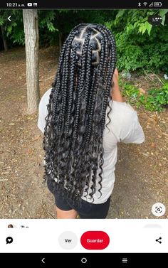 Cute Braids Styles For Black Women, Medium Jumbo Goddess Braids, Cute Braided Hairstyles Box Braids, Box Braids Down, Jumbo Goddess Knotless Braids, Large Goddess Braids With Curls, Not Less Braids With Curls, Large Knotless Box Braids Bohemian, Baja Braids