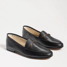 The iconic Loraine Loafer is totally sophisticated and classic. It's truly a designer women's loafer reimagined. The sleek leather sole and goldware dress up this menswear inspired bit loafer to a whole new level of chic. Designed in a variety of colors and materials, the Loraine horsebit loafer can be dressed up or down and compliments any outfit. From the office to a night out, the Loraine has solidified it's place as the best loafer for women. Pairs well with: straight-leg trousers and a cash