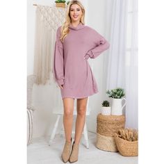 Brand New Cowl Neck Long Sleeve Babydoll Dress With Side Pockets Cuffed Sleeves. I Absolutely Love This Dress! It Looks So Good With Tights And Boots. Wear In The Spring & Fall As Well With Sandals Or Boots. The Color Is Mauve. Lavender Long Sleeve Dress For Fall, Light Pink Boots, Long Sleeve Babydoll Dress, Georgia Dress, Zebra Print Dress, Cowl Neck Sweater Dress, Zebra Dress, Black Sweater Dress, Cowl Neck Long Sleeve