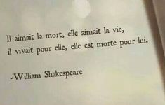 shakespeare quote written in french on white paper