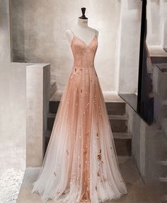 Prom Dress Tulle, Tulle Long Prom Dress, Prom Dresses Long Pink, Prom Dresses 2020, Stunning Prom Dresses, Spaghetti Strap Prom Dress, Tulle Evening Dress, Homecoming Dresses Long, Dress Tulle