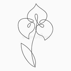 a single line drawing of a flower on a white background royalty image - illustration, clipping