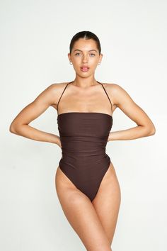 Palma One Piece | Lungo Flattering Bathing Suit, High Leg Swimsuit, Bathing Suits One Piece, Flattering Swimsuits, Jamaica Travel, Swimsuits Outfits, Cute Bathing Suits, Neck Ties, Italian Fabric