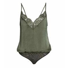 Socialite Camisole Bodysuit Army Green Lace Trim Blouse Top Satin. Pal300 Sleeveless Summer Bodysuit With Lace Trim, Summer Sleeveless Bodysuit With Lace Trim, Sleeveless Lace Trim Bodysuit For Summer, Chic Sleeveless Lined Camisole, Elegant Cami Bodysuit For Night Out, Elegant Spring Camisole Bodysuit, Chic Camisole With Lined Body And Spaghetti Straps, Summer Party Tank Top With Lined Body, Chic Lined Camisole Bodysuit