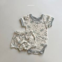 Baby Fits, Romper Outfit, Girls Blouse, Matching Headband, Shorts Set, Floral Printed, Baby Bodysuit