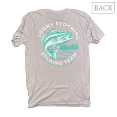 Don't be COMMON, Live LOONY! The Loony Fishing Team Tee features super soft material and is the perfect tee to wear on all your fishing adventures!  Join the best bass fishing team around, no one catches more than us (not a guarantee, but it sounded good).  Designed and printed in Minnesota. T-Shirt Color | Heather Silver T-Shirt Features | Side-seamed. Retail fit. Unisex sizing. Shoulder taping. T-Shirt Material | 52% Airlume combed and ring-spun cotton, 48% poly, 32 single 4.2 oz. Learn more a Casual Pre-shrunk T-shirt For Fishing, Summer Fishing T-shirt With Crew Neck, Summer Crew Neck T-shirt For Fishing, Casual Crew Neck Fishing T-shirt, White Graphic T-shirt For Fishing, Crew Neck T-shirt For Summer Fishing, White Graphic Print T-shirt For Fishing, Casual Crew Neck T-shirt For Fishing, Pre-shrunk Short Sleeve Fishing Shirt