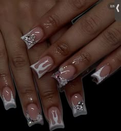 Medium Acrylic Nails Coffin, Basic Art, Nails 3d, French Tip Acrylic Nails