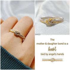 With a meaningful message card included, this Two Strand Knot Ring is a perfect gift for either mothers, daughters. It also serves as a reminder that the bond between you lasts forever. This ring is handcrafted by our artisans, so each piece is one-of-a-kind, making it a more personalized gift to surprise your loved one. CARD MESSAGE The mother & daughter bond is a knot tied by angel's hands SPECIFICATIONS Size: US 5-11 Metal: 925 Sterling Silver WHAT'S IN THE BOX 1*Mother Daughter Ring 1*Full-d Mom And Daughter Rings, Adjustable Meaningful Rings As Gift, Meaningful Adjustable Rings As Gift, Infinity Rings As Gifts For Mother's Day, Infinity Rings For Mother's Day Gift, Handmade Rings As Mother's Day Gift, Handmade Rings For Mother's Day Gift, Adjustable Gold Rings For Birthday Gift, Gold Rings For Mother's Day Birthday Gift