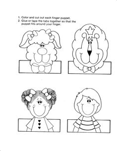 four children's faces are shown in black and white, with the words cut out