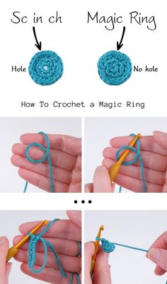 how to crochet a magic ring with pictures and instructions on how to do it