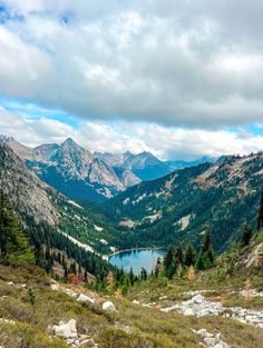 a lake in the middle of a mountain range