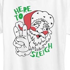 Instant Message - Here To Sleigh Christmas - Women's Short Sleeve Graphic T-Shirt - Celebrate the essence of Hybrid Apparel's Instant Message with officially licensed apparel featuring unique designs crafted exclusively by Hybrid Apparel. Each piece brings beloved characters, iconic imagery, and memorable moments to life, offering Instant Message fans a one-of-a-kind way to showcase their passion. Relaxed Fit Graphic T-shirt For Winter, White Graphic Design T-shirt, Funny Holiday T-shirt With Graphic Print, Funny Graphic Print T-shirt For Holidays, Funny Holiday Tops With Graphic Print, Funny Graphic Print Holiday Top, Winter Crew Neck T-shirt With Graphic Design, Holiday Graphic Print Relaxed Fit Tops, Holiday Graphic Print Tops With Relaxed Fit