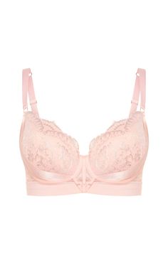 Level up your lingerie game with the Alexis Contour Longline Bra! Sweet and sophisticated in a dainty blush hue, you'll be sure to make an impression. Not only does it look great, but this bra is also designed with features to properly support your bust while still feeling comfortable - adjustable shoulder straps and underwire are perfect for finding that just-right fit. The mesh contrast lace, side bust uplifting paneling, stretch mesh back, and triple hook and eye back fastening will make sure Full Cup Pink Nursing Bra With Padded Cups, Pink Full Cup Nursing Bra With Padded Cups, Elegant Pink Underwire Nursing Bra, Feminine Push-up Bra For Wedding, Pink Full Coverage Nursing Bra With Padded Cups, Pink Feminine Bra For Wedding, Elegant Fitted Pink Nursing Bra, Feminine Wedding Push-up Bra, Pink Nursing Bra With Medium Bust Support