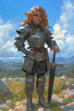 Dnd Halfling Female, Gnome Paladin, Halfling Paladin, Halfling Dnd, Pathfinder Game, Medium Armor, D D Character Ideas, Roleplay Characters