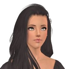 an animated woman with long black hair