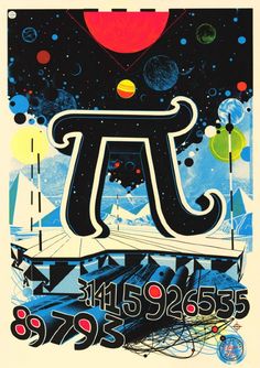 a poster with an image of the letter j in it's center, surrounded by space and planets