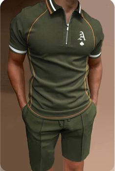 Zipper Polo Shirt, Graduation Outfits, Zip Polo, Green Polo, Design Stand, Summer Concert, Street Wear Urban, Zipper Detail, T-shirt Polos