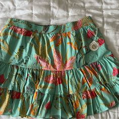 Nwt. Beautiful Floral Elastic Waist Tiered Skirt Hits At The Knee On Me (5’7”) 100% Cotton And Lined Missed The Return Date Xxl Casual Floral Print Skirt For Vacation, Casual Tiered Skirt Bottoms With Floral Print, Casual Floral Print Tiered Skirt Bottoms, Vacation Flowy Lined Skirt, Flowy Lined Skirt For Vacation, Vacation Floral Print Mini Skirt, Floral Print Skort For Vacation, Cotton Skort For Vacation, Floral Print Skirted Skort For Vacation