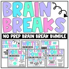 the brain breaks bundle includes posters and writing materials