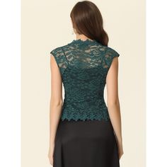 These feminine shrug tops with floral crochet lace fabric, and elegant see-through design, can make you more charming and attractive. The hollow-out crochet lace shrug featuring cap sleeves can show your curves and perfect arm line. Perfect for daily casual, office wear, wedding guests, cocktail parties, evening, or anywhere. Pair it with the casual sleeveless cami top or elegant spaghetti strap dress for a cocktail party. Elegant Scalloped Lace Tops For Party, Elegant Party Top With Crochet Lace, Elegant Fitted Crochet Top With Lace Patchwork, Elegant Fitted Crochet Lace Top, Elegant Fitted Tops With Crochet Lace, Elegant Sleeveless Crochet Top For Party, Scalloped Lace Top For Party, Party Lace Top With Scalloped Lace, Party Lace Top With Scalloped Details