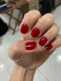 Natural Nails Manicure, Red Manicure, Cute Gel Nails, Nails Manicure, Nail Color, Mani Pedi, Nails Ideas, Nail Manicure