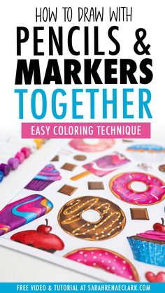 how to draw with pencils and markers together easy coloring technique for kids that is fun