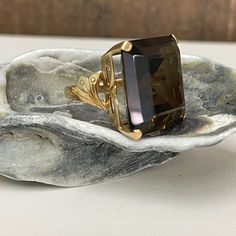 Absolutely Gorgeous Square Smokey Topaz Ring. Solid 18k Yellow Gold. Measures .75”X.75” Weight 8.9 Grams Size 6 Luxury Gold Topaz Ring With Polished Finish, Luxury 14k Gold Jewelry With Large Stone, Luxury Faceted Rings For Formal Occasions, Faceted Topaz Ring In 14k Yellow Gold, Faceted Topaz Ring In Yellow Gold, Elegant Faceted Yellow Gold Topaz Ring, Luxury Yellow Gold Topaz Ring Gift, Elegant Faceted Gold Topaz Ring, Elegant Gold Faceted Topaz Ring