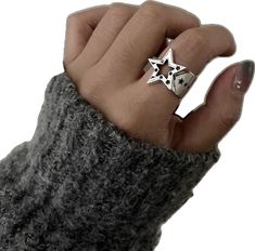 Star-Shaped Rhinestone Ring - 1 - ring Silver Star-shaped Crystal Ring Gift, Silver Star-shaped Crystal Promise Ring, Rhinestone Ring, Star Shape, Stars