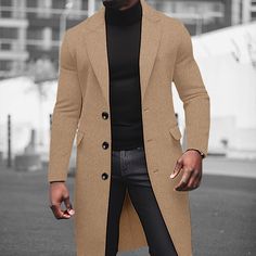 Season:Fall  Winter; Fabric:Polyester; Sleeve Length:Long Sleeve; Gender:Men's; Style:Streetwear,Fashion,Casual; Occasion:Outdoor,Going out,Daily Wear; Placket:Single Breasted; Function:Thermal Warm,Windproof; Pattern:Plain; Neckline:Lapel; Outerwear Type:Long Trench Coat,Winter Coat,Overcoat; Listing Date:10/31/2023; Bust:; Length:; Shoulder Width:; Sleeve: Sport Coat Outfit, Tuxedo Shirt Men, Winter Coat Outfits, Trench Coat Men, Mens Winter Coat, Winter Outfits Men, Long Trench, Winter Fabric, Long Trench Coat