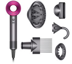 Dyson Supersonic Hair Dryer with Attachments - QVC.com Supersonic Hair Dryer, Hair Dryer Straightener, Thick Coarse Hair, Dyson Hair, Dyson Hair Dryer, Dyson Supersonic, Hair Diffuser, Wide Tooth Comb, Coarse Hair