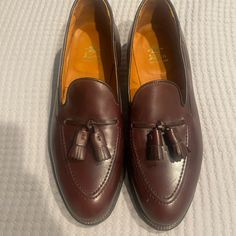 New Shoes/Never Worn. Large Discount Because It Was A Display Shoe So Has A Few Tiny Minor Nicks From Being Handled By Customers. Size 10.5d. Tasseled Round Toe Dress Shoes For Galas, Tasseled Dress Shoes For Galas, Italian Tassel Loafers With Round Toe For Office, Classic Leather Shoes For Fall Galas, Brown Almond Toe Tassel Loafers For Formal Occasions, Formal Brown Tassel Loafers With Almond Toe, Formal Brown Dress Shoes With Tassels, Brown Tassel Loafers With Almond Toe For Galas, Classic Business Tassel Loafers With Closed Toe