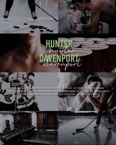 the poster for hunter hunter davenport is shown in black and white