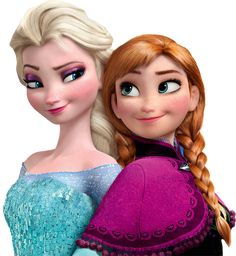 an image of two frozen princesses looking at the camera