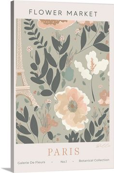 a book with flowers and the eiffel tower in paris on it's cover