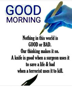 a hand holding a pen with the words good morning on it and an image of someone writing