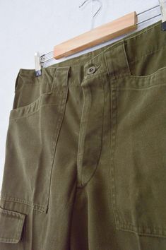 Vintage Mens Fatigue Pants Trousers Olive Green - Etsy Military Style Khaki Work Pants With Hip Pockets, Vintage Cargo Pants With Side Pockets And Relaxed Fit, Vintage Relaxed Fit Cargo Pants With Side Pockets, Full Length Military Cotton Bottoms, Military Style Cotton Work Pants With Side Pockets, Military Style Cotton Work Pants For Outdoor, Vintage Cotton Cargo Pants With Patch Pockets, Military Style Wide Leg Cotton Work Pants, Military Style Cotton Work Pants