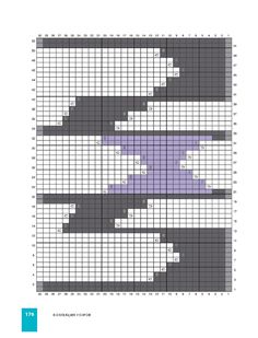 a cross stitch pattern with three different colors on the bottom and one in the middle