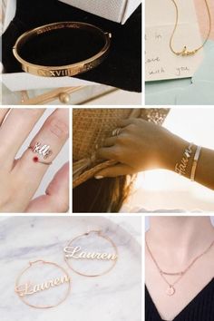 The best personalized jewerly ideas for every woman in your life. Actual handwriting jewerly, custom engraving, rose gold, gold, and 925 sterling silver. High quality affordable jewelry she will love. Gifts for her, custom gift ideas, personalized jewelry gifts, gifts for mom, rose gold jewelry, 925 sterling silver jewelry. Bangles, necklaces, rings, bracelets, and earrings #jewelry #giftsforher #specialoccasiongifts #keepsafegifts #2020giftideas Gift Ideas Personalized, Diamond Cross Necklace Gold, Jewelry Bangles, Jewelry Gift Ideas, Handwriting Jewelry, Gold Jewelry Simple Necklace, Rhinestone Fashion, Gift Ideas For Her, Gold Jewelry Simple