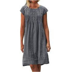 BLVB Summer Dresses for Women 2024 Crewneck Cotton Linen Dress Casual Short Sleeve Tunic Dress Vacation Outfits Welcome to our store, I wish you a happy shopping Our products are produced in our own factory with various styles We offer various discounts, and we offer a 30-day quality guarantee please rest assured to place an order If you have any questions, please feel free to contact me, it is our honor to serve you SOMEONE ASKED Q: Is the quality of the clothes as described? A: Yes, if the pro Midi Dress Outfit, Robes Vintage, Cotton Linen Dresses, A Line Shorts, Vestidos Vintage, Weave Style, Linen Style, Midi Short Sleeve Dress, Mid Length Skirts