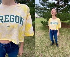 Bleached Oregon Ducks crop top size: medium College Shirt Outfit, College Tshirts, College Shirt, College Gameday, Nascar Shirts, Chiefs Shirts, Duck Shirt, College Shirts, College T Shirts